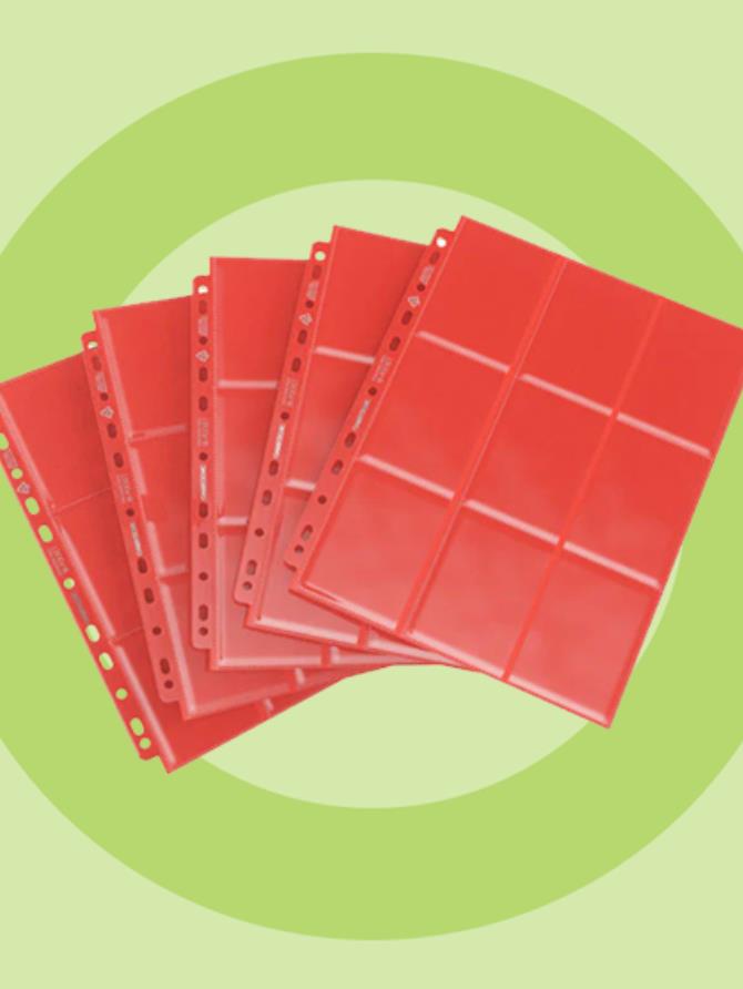 Card Pages: Gamegenic - Side-loading - 18-Pocket (x10) - Red