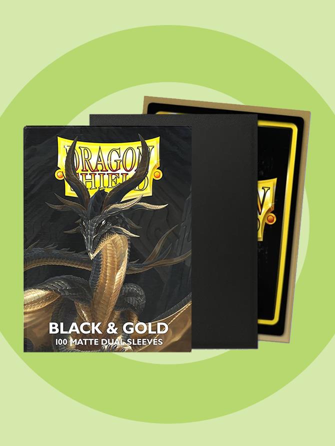 Sleeves: Dragon Shield - Standard - Matte Dual (x100) - Black & Gold